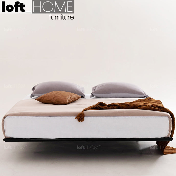 Minimalist wood floating bed anja primary product view.