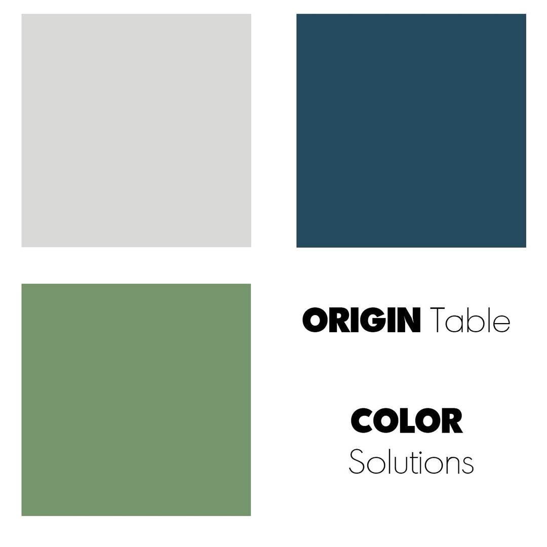 Minimalist wood side table origin color swatches.