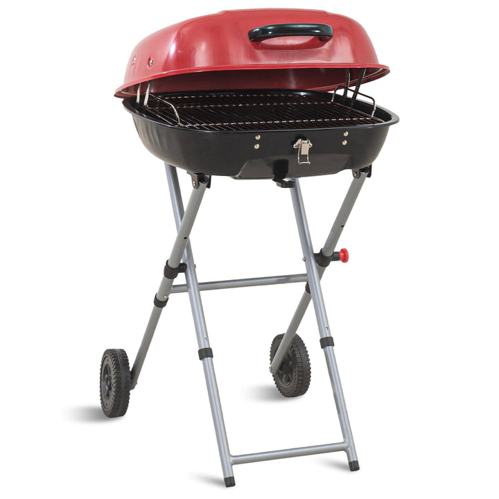 Modern bbq grill ruddle in white background.