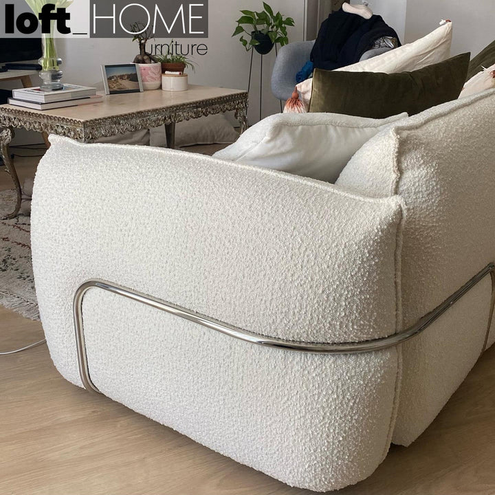 Modern boucle 3 seater sofa dion environmental situation.