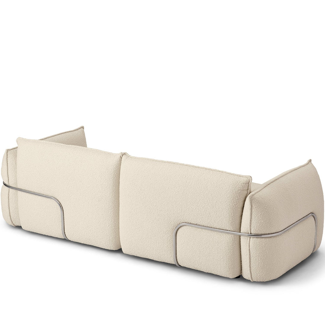 Modern boucle 3 seater sofa dion in still life.