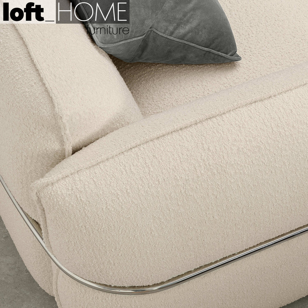 Modern boucle 3 seater sofa dion in details.