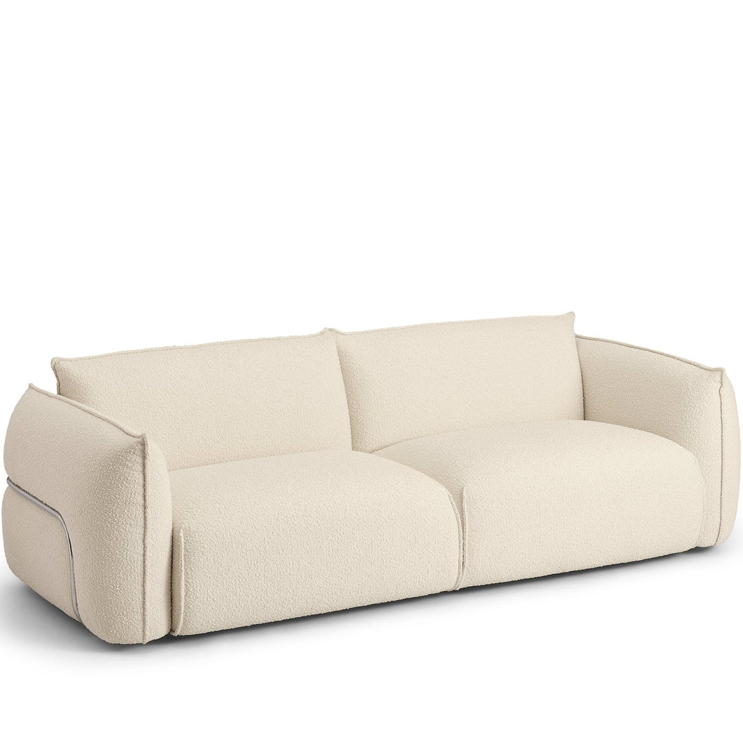 Modern boucle 3 seater sofa dion in panoramic view.