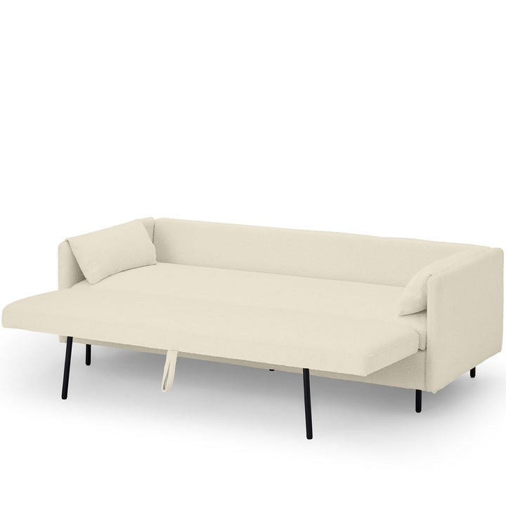 Modern boucle sofa bed hitomi whitewash environmental situation.