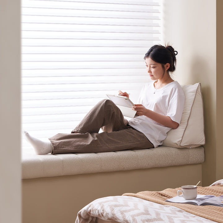 Modern cat scratch resistant fabric triangle rest pillow you in details.