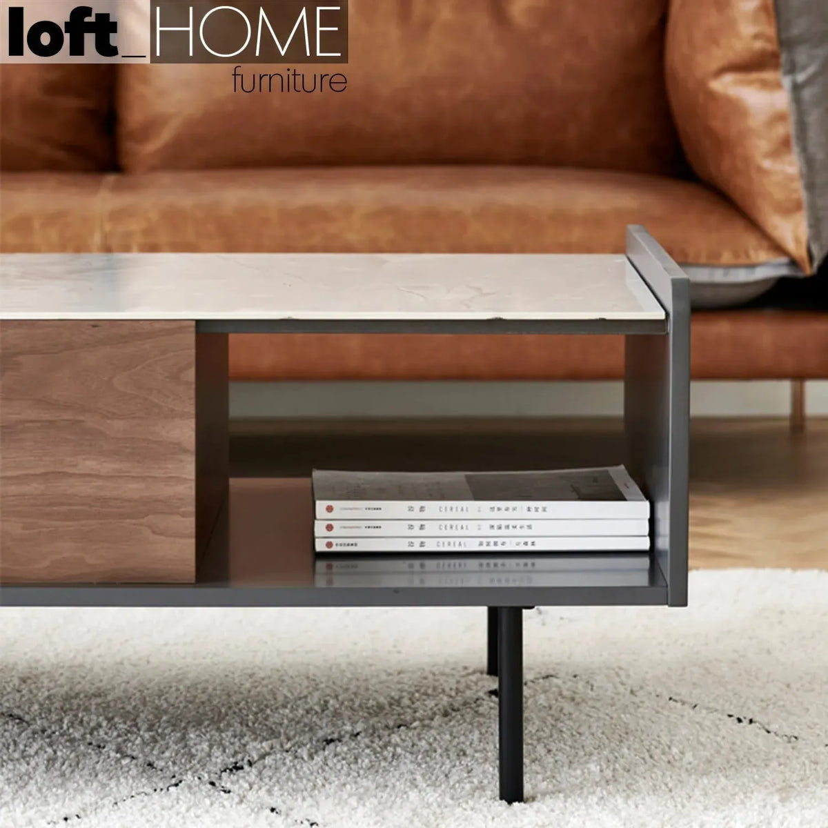 Modern ceramic coffee table alvin with context.