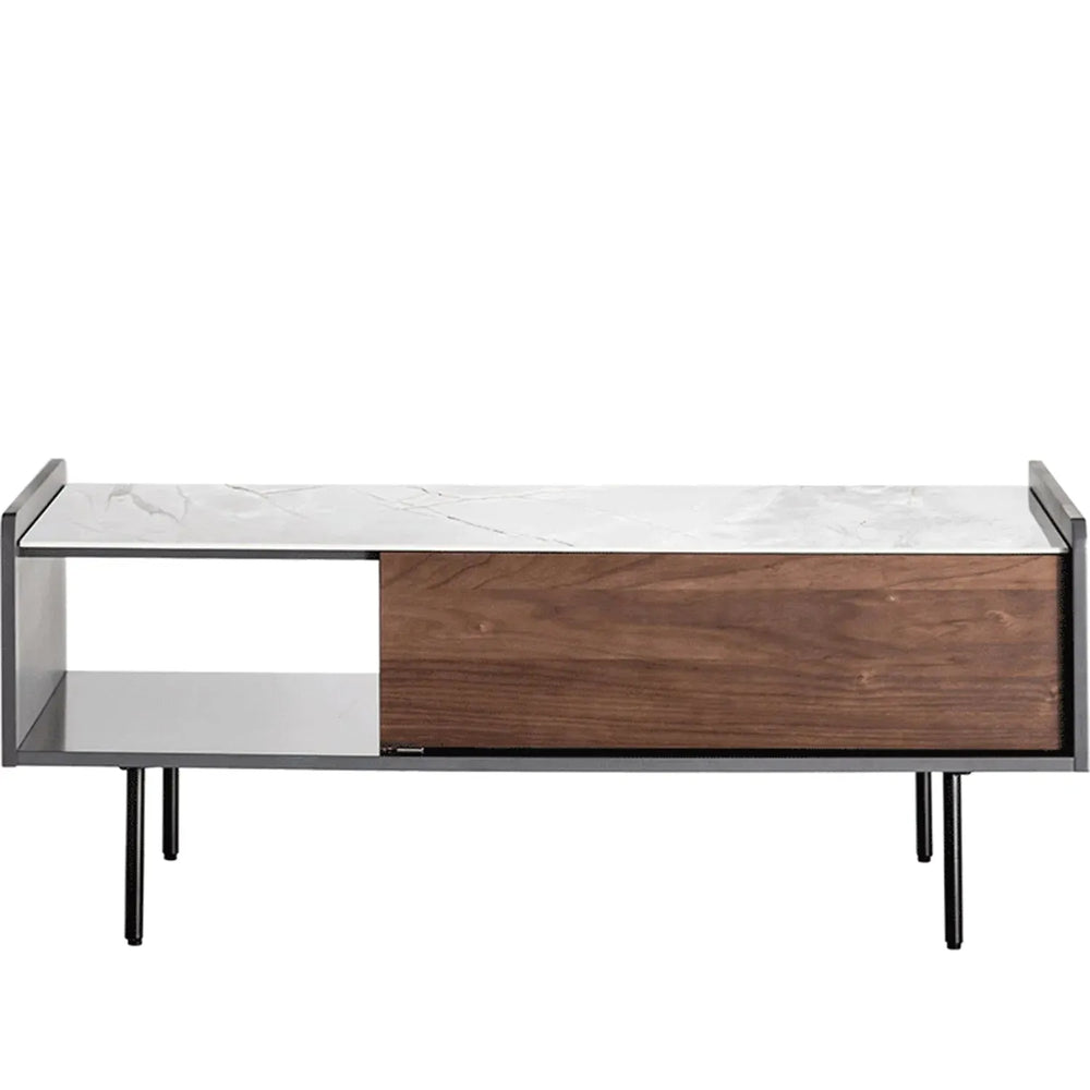 Modern ceramic coffee table alvin in white background.