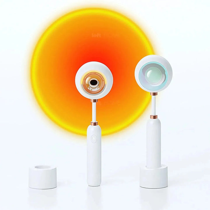 Modern charging lamp sunset in close up details.