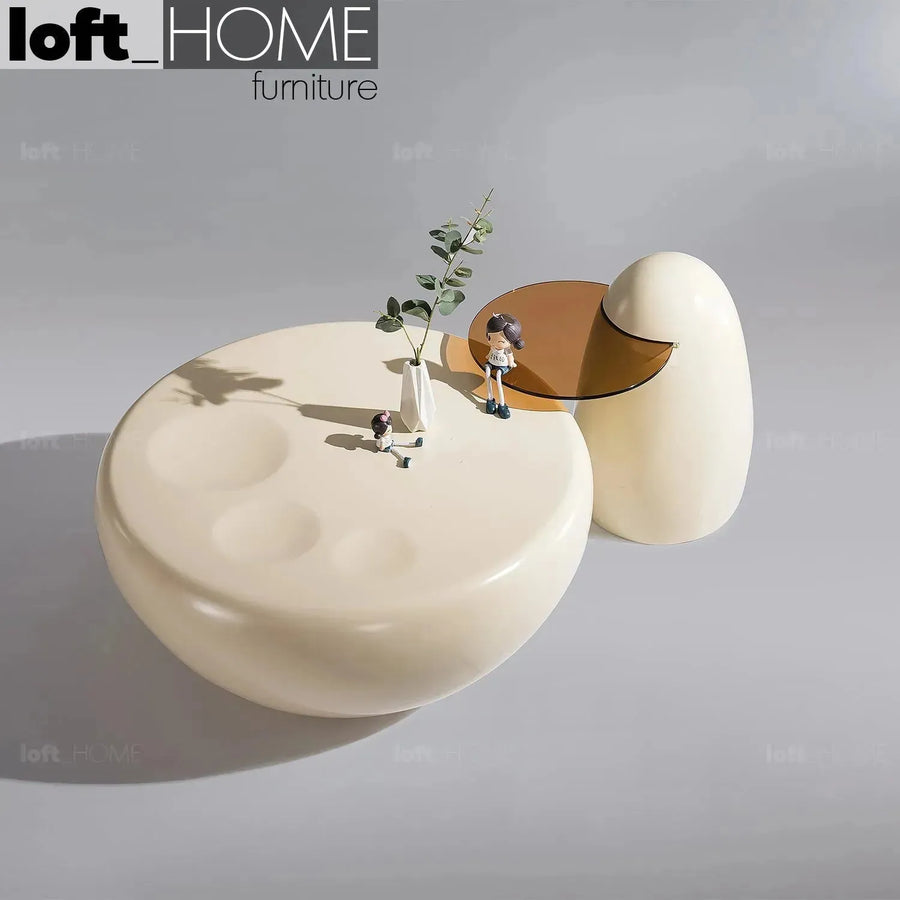 Contemporary polyurethane coffee table 2pcs set cat paw primary product view.