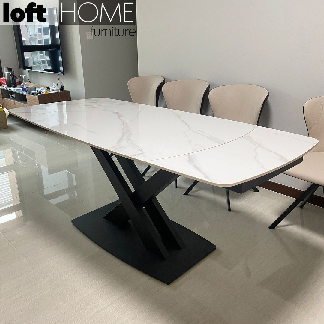 Modern extendable sintered stone dining table luvia situational feels.