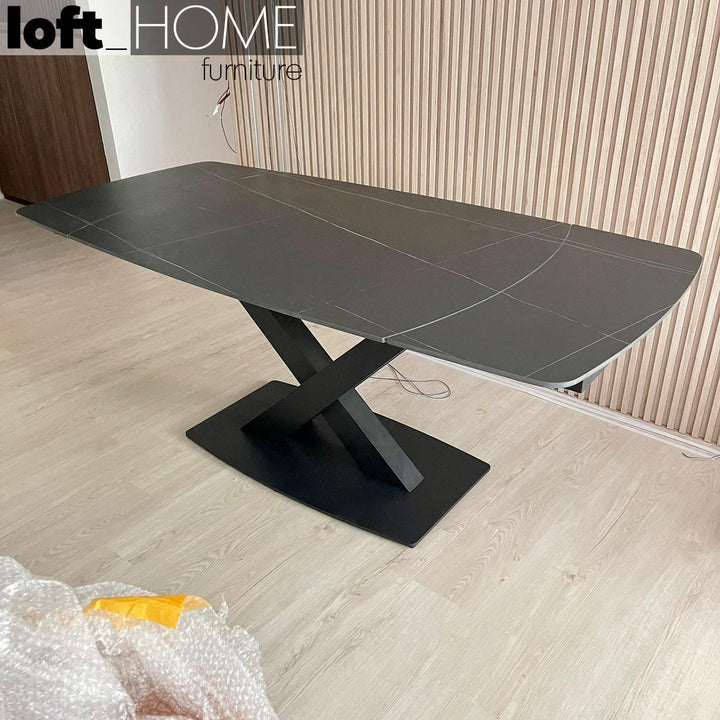 Modern extendable sintered stone dining table luvia environmental situation.
