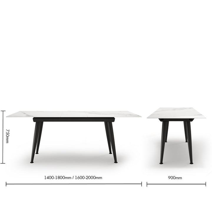 Modern extendable sintered stone dining table nieve size charts.