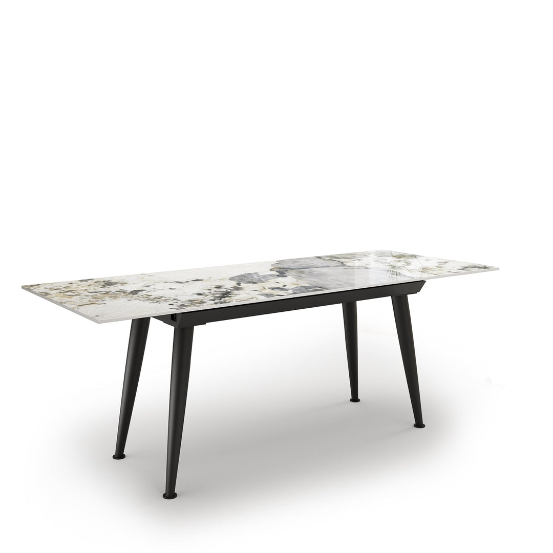 Modern extendable sintered stone dining table nieve situational feels.