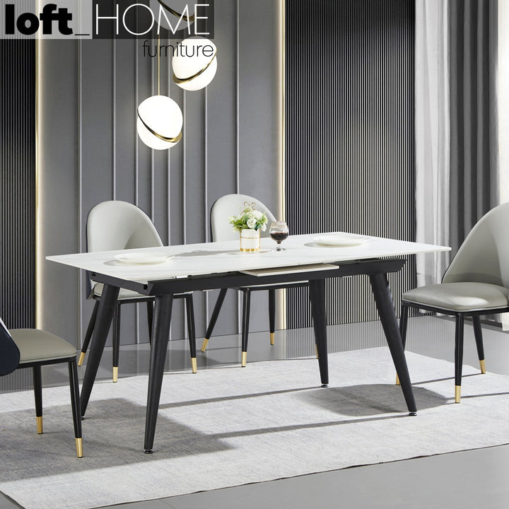 Modern extendable sintered stone dining table nieve primary product view.