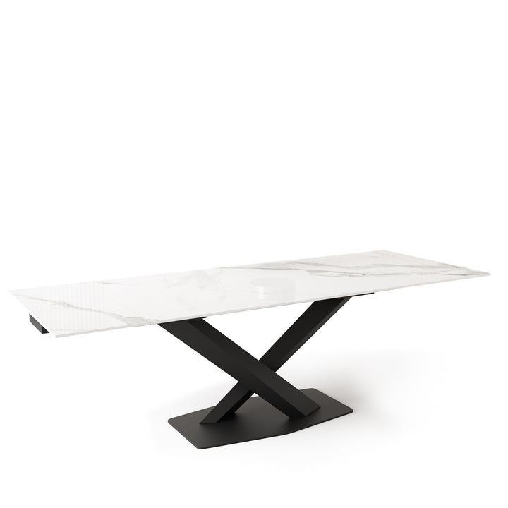 Modern extendable sintered stone dining table stratos conceptual design.