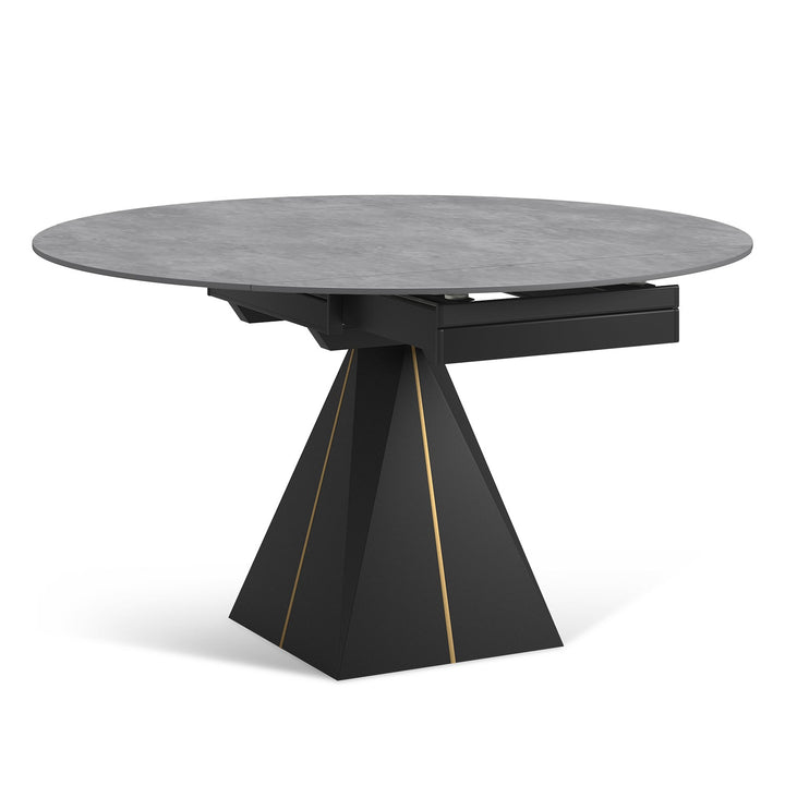 Modern extendable sintered stone round dining table egypt environmental situation.