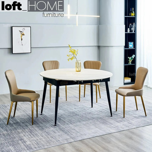 Modern Extendable Sintered Stone Round Dining Table KADY Good to Know Preview-1