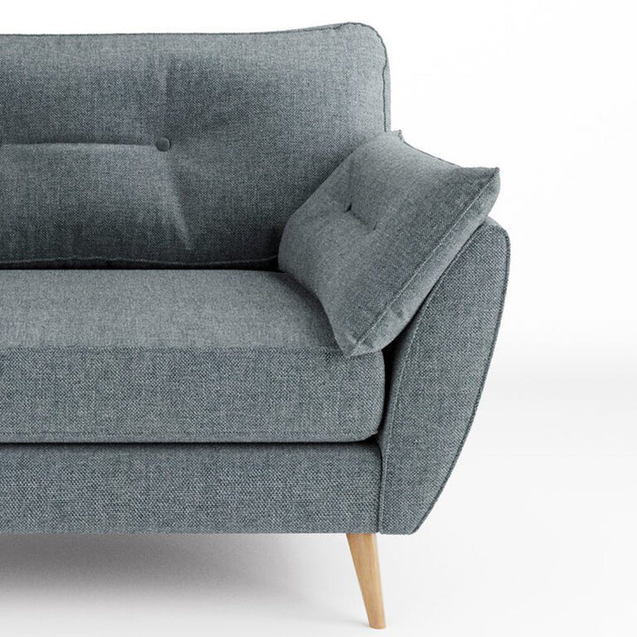 Modern fabric 1 seater sofa henri in details.