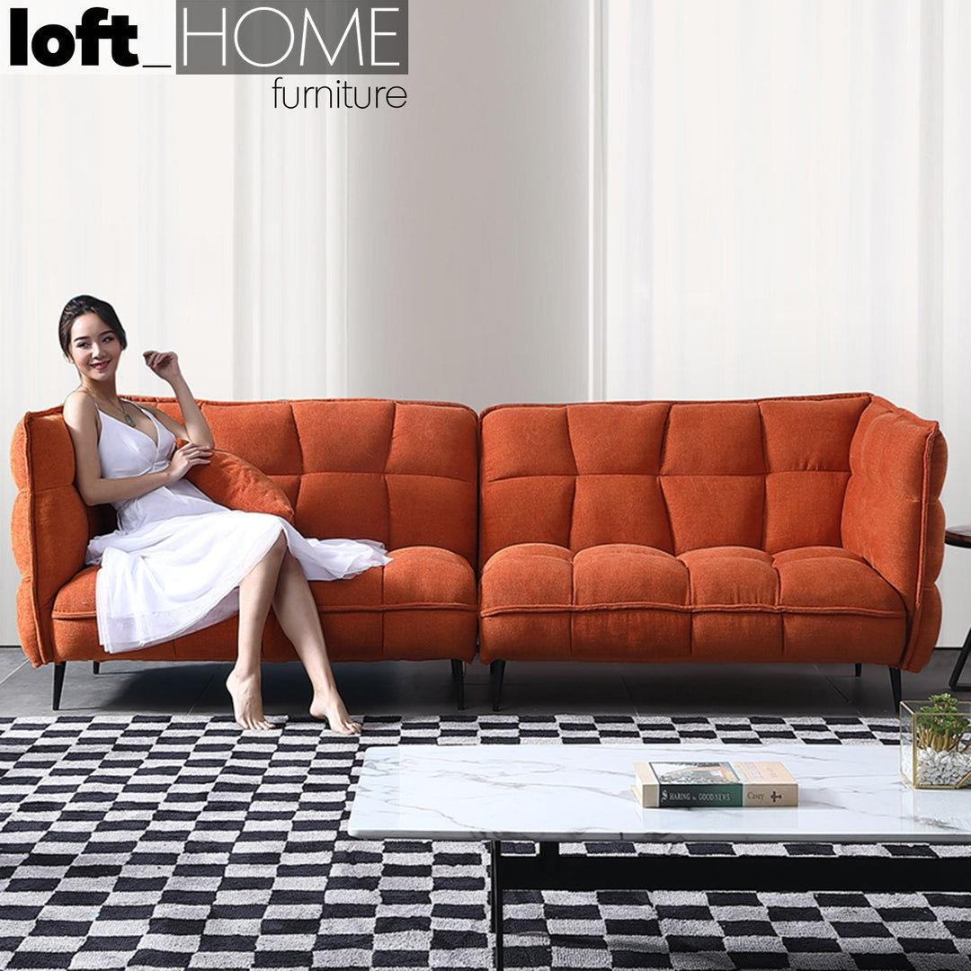 Modern fabric 1 seater sofa husk environmental situation.