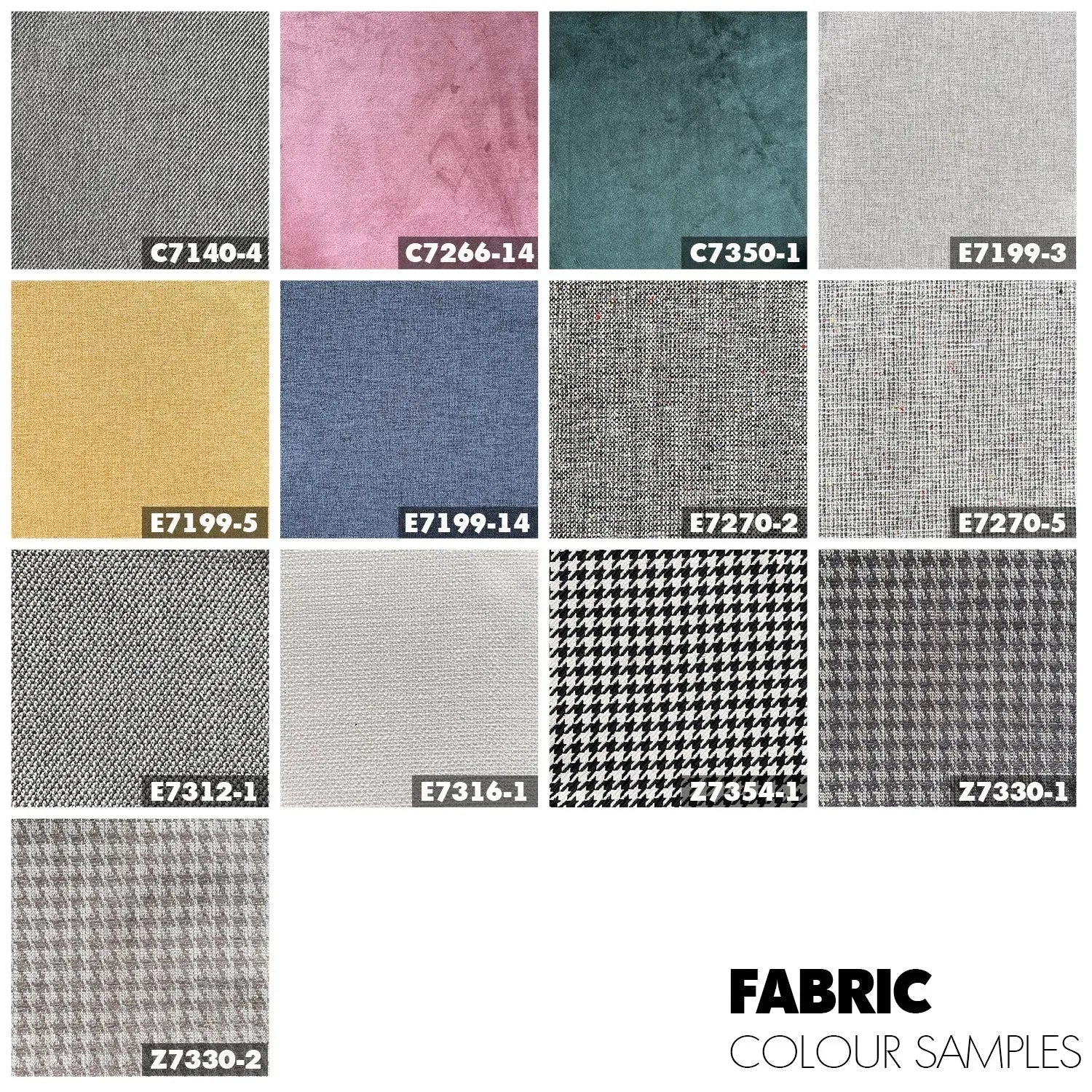 Industrial fabric 1 seater sofa lars color swatches.
