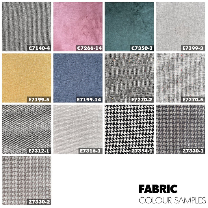 Modern fabric 1 seater sofa lisbet color swatches.