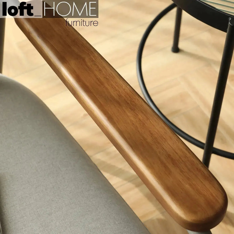 Bauhaus fabric 1 seater sofa lisbet in close up details.