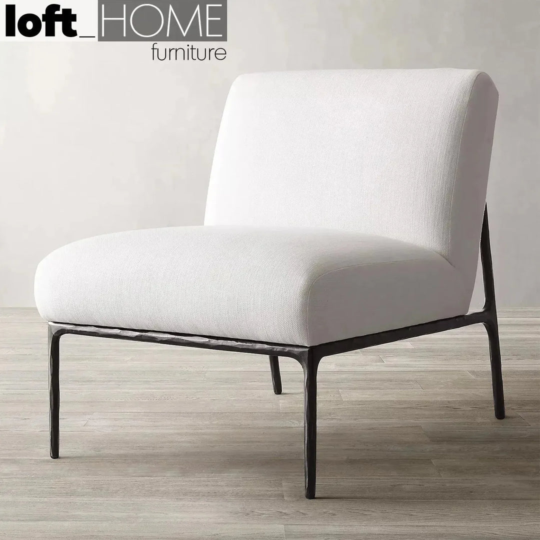 Industrial fabric 1 seater sofa thaddeus armless with context.