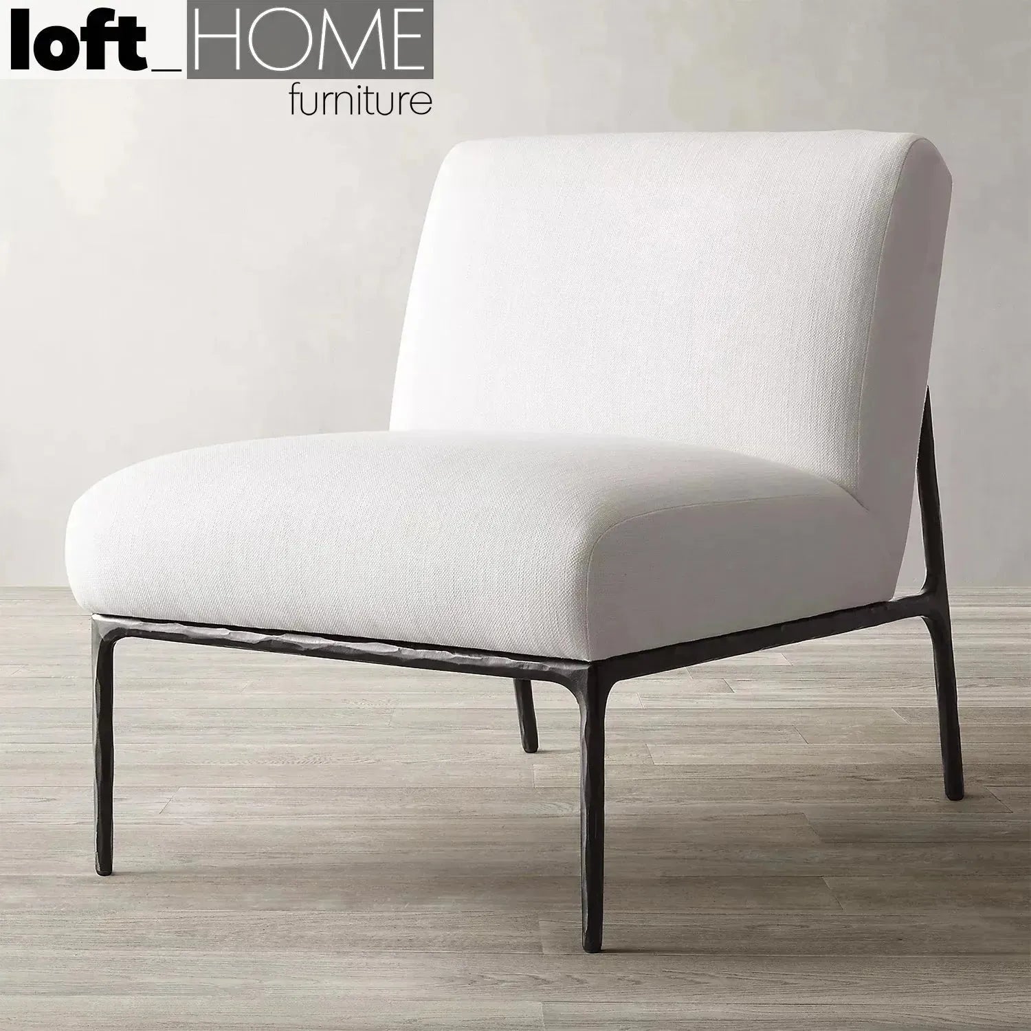 Industrial fabric 1 seater sofa thaddeus armless with context.