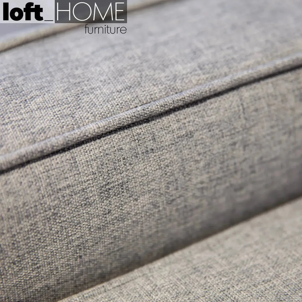 Minimalist fabric 2 seater sofa danny in close up details.