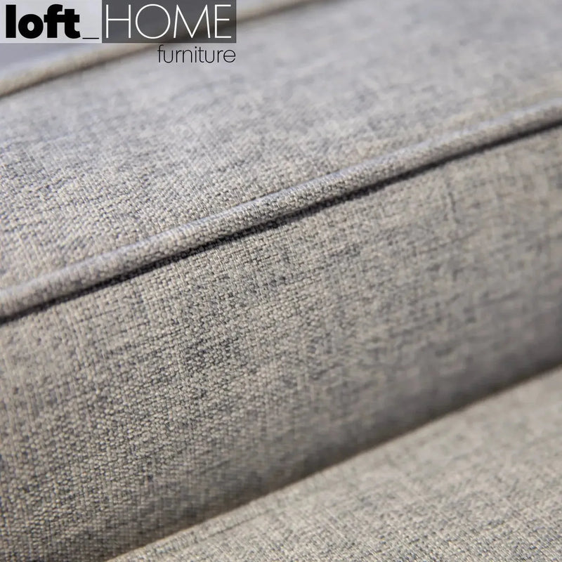 Minimalist fabric 2 seater sofa danny in close up details.