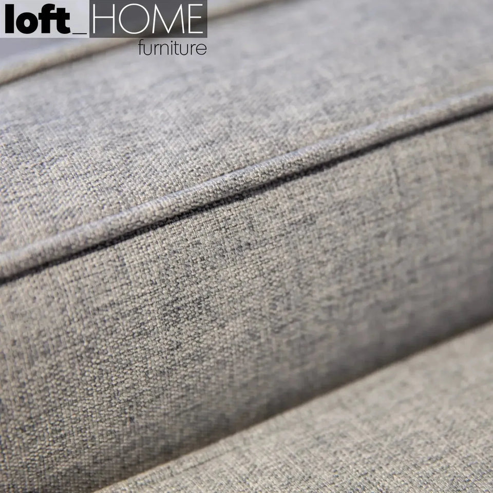 Minimalist fabric 2 seater sofa danny in close up details.