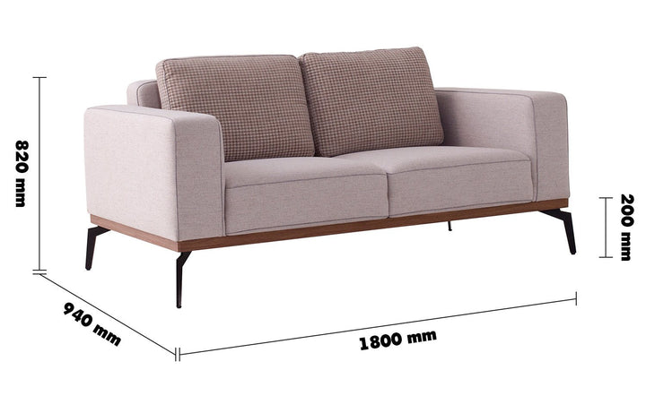 Modern fabric 2 seater sofa harlow size charts.