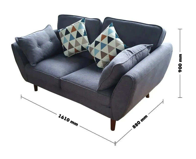 Scandinavian fabric 2 seater sofa henri size charts.