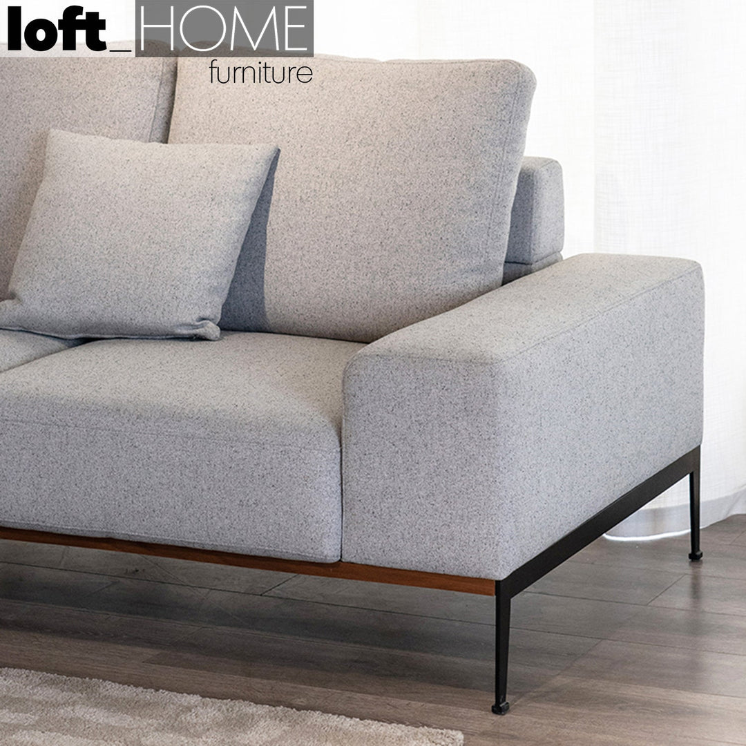 Modern fabric 2 seater sofa herron in details.
