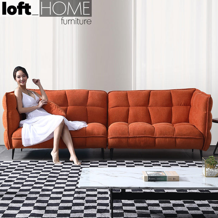 Modern fabric 2 seater sofa husk environmental situation.