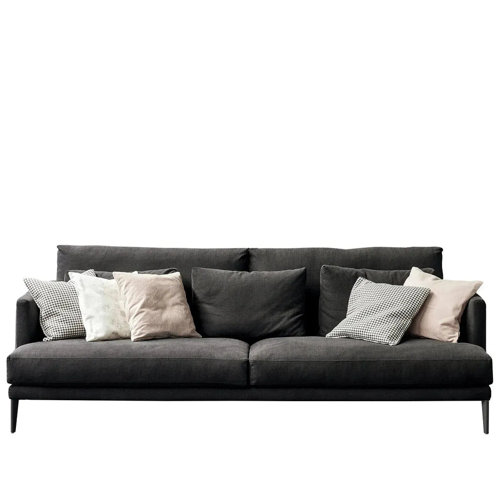 Modern fabric 2 seater sofa william in white background.