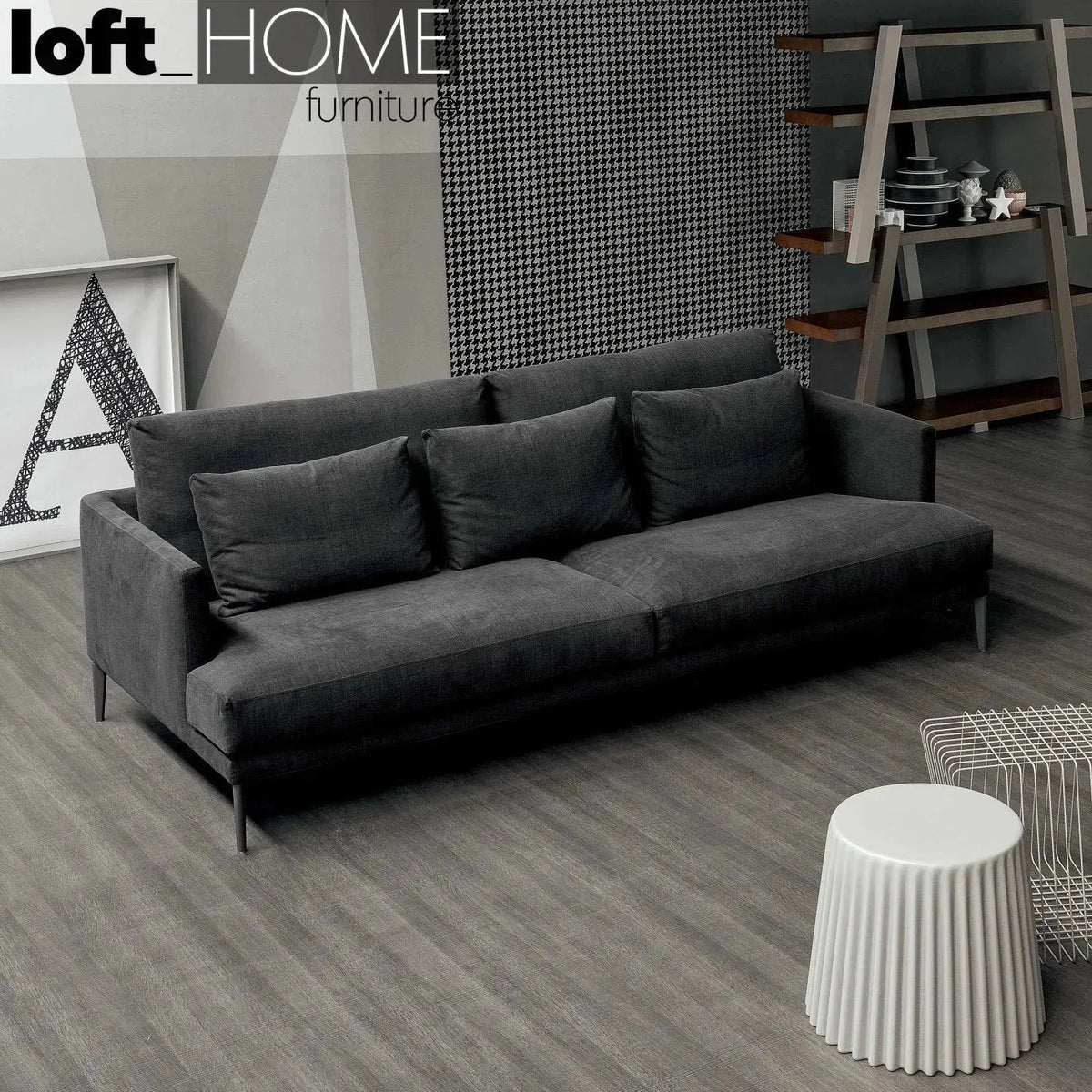 Modern fabric 2 seater sofa william with context.
