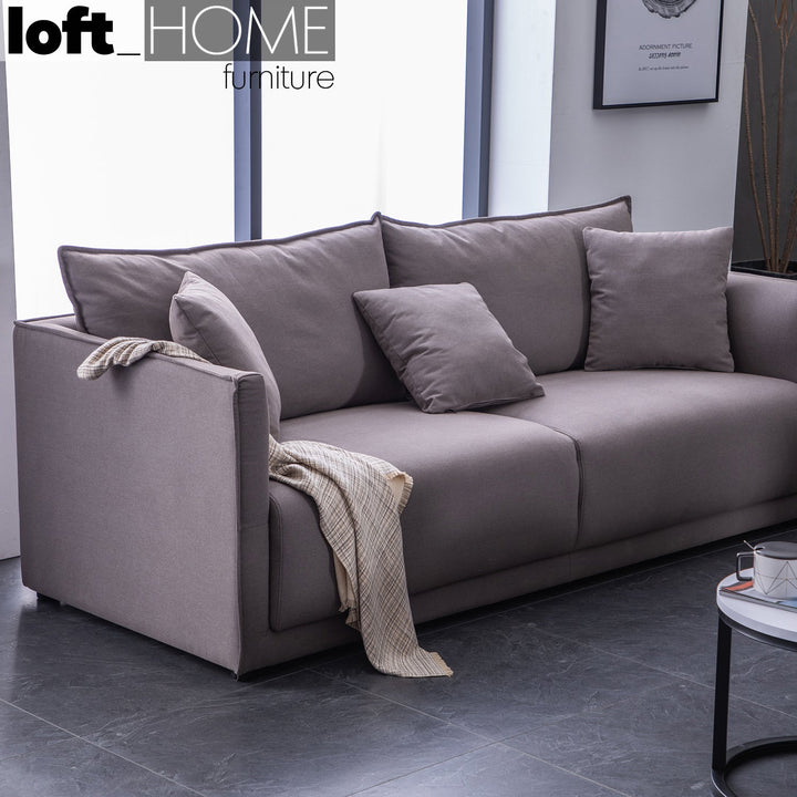 Modern fabric 3 seater sofa adam in details.