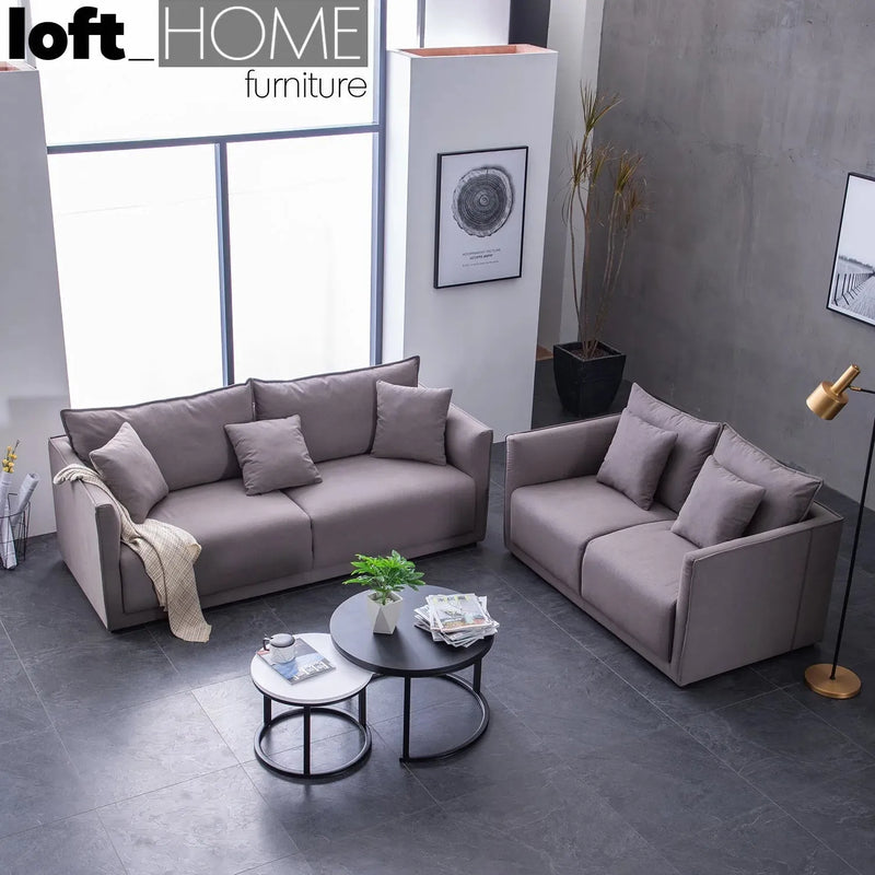 Modern fabric 3 seater sofa adam in panoramic view.