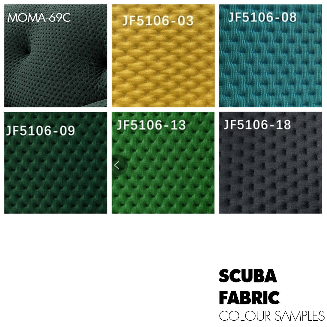 Scandinavian fabric 3 seater sofa blogger color swatches.