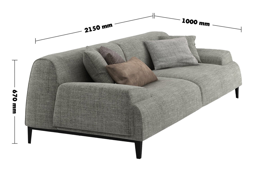 Modern fabric 3 seater sofa cave size charts.