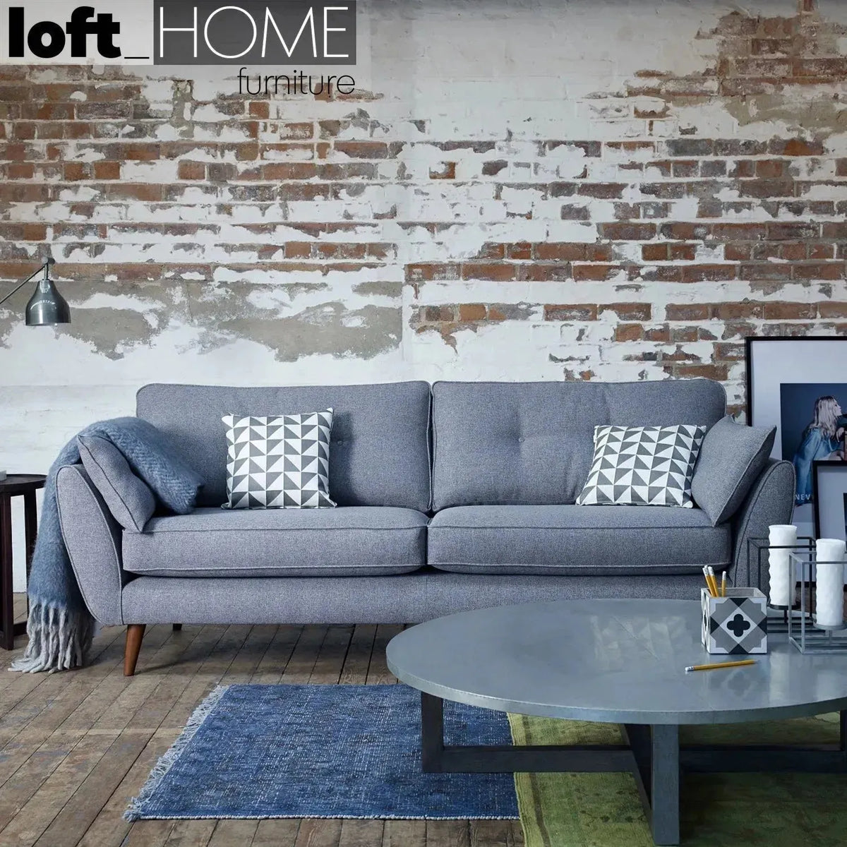 Scandinavian fabric 3 seater sofa henri primary product view.