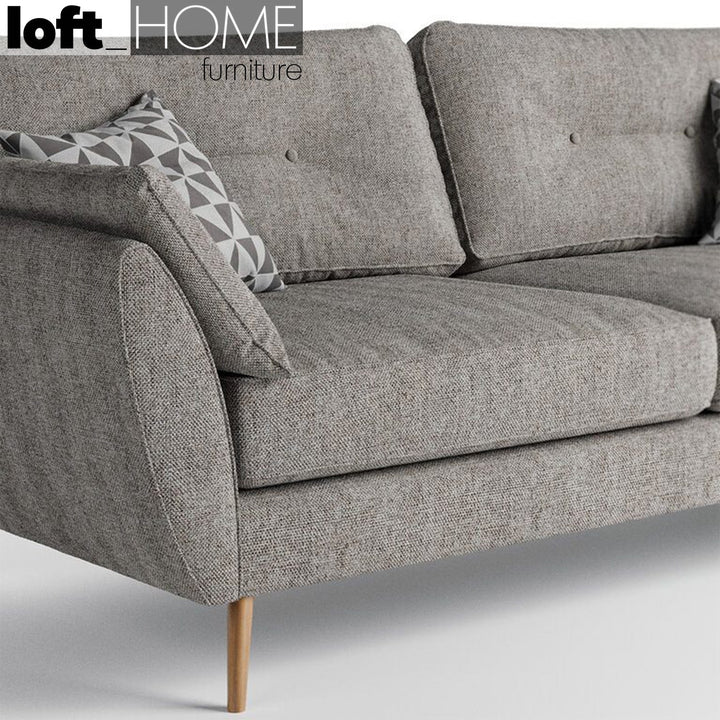 Modern fabric 3 seater sofa henri in panoramic view.