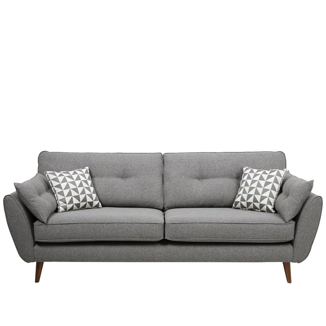 Modern fabric 3 seater sofa henri in white background.