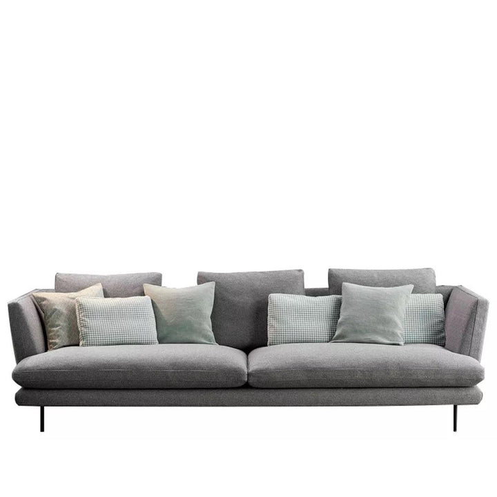 Modern fabric 3 seater sofa lars in white background.