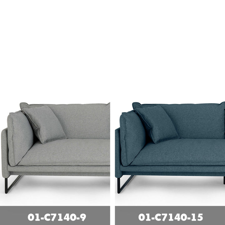 Modern fabric 3 seater sofa malini color swatches.