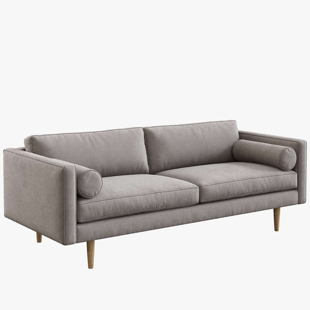 Modern fabric 3 seater sofa monroe in panoramic view.