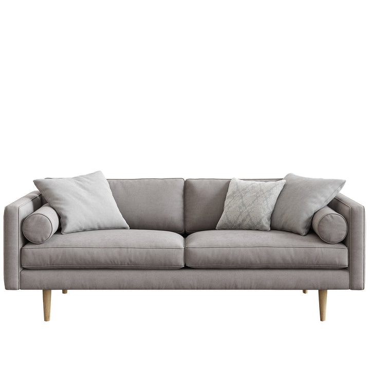 Modern fabric 3 seater sofa monroe in white background.