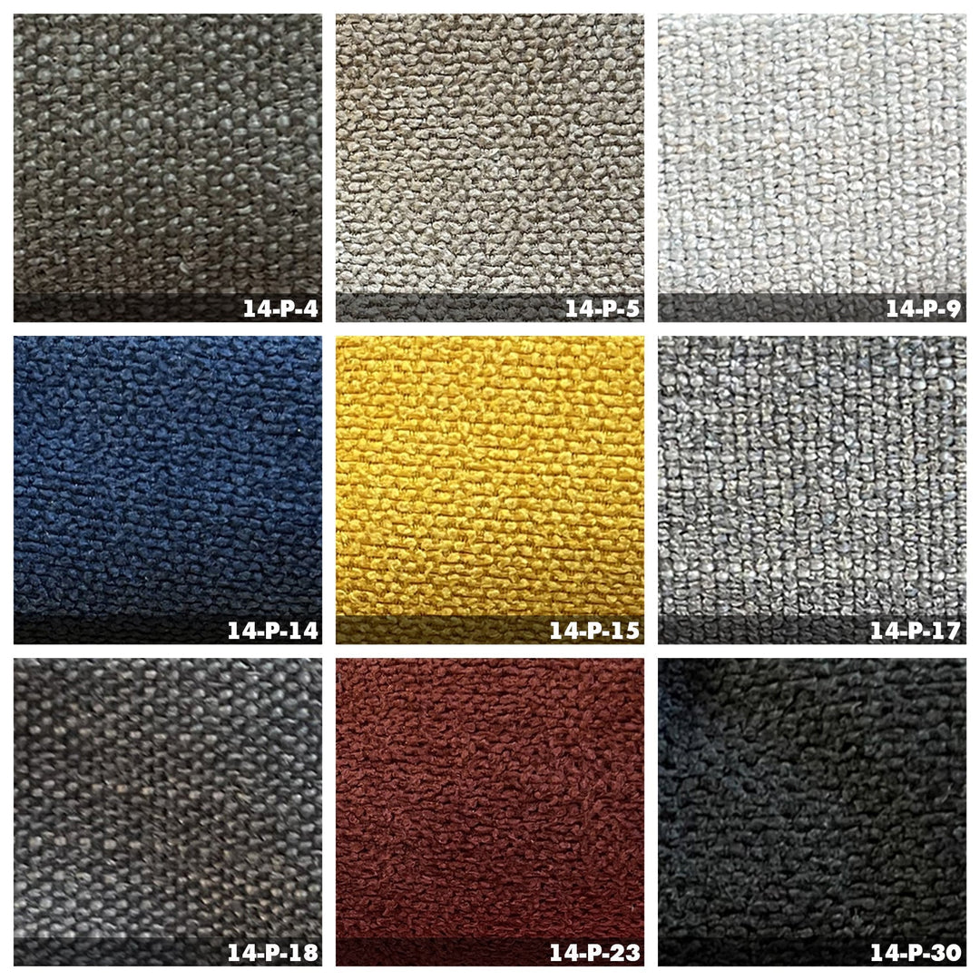 Modern fabric 3 seater sofa monroe color swatches.