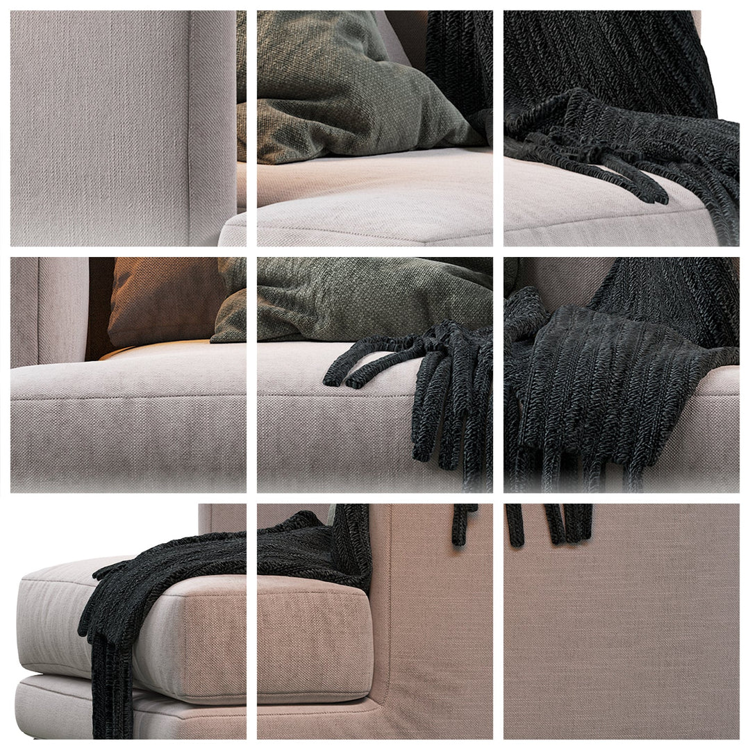 Modern fabric 3 seater sofa william layered structure.